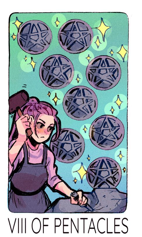eight of pentacles tarot card