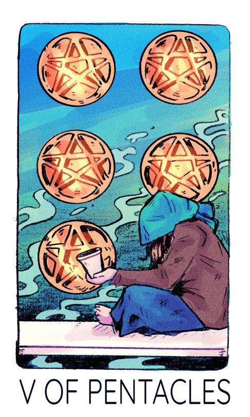 five of pentacles tarot card