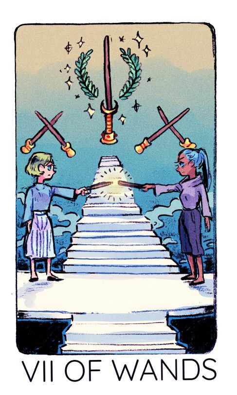 seven of wands tarot card